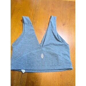 FP Movement Free People Happiness Runs Bralette M/M Blue Heathered Crop Top Yoga